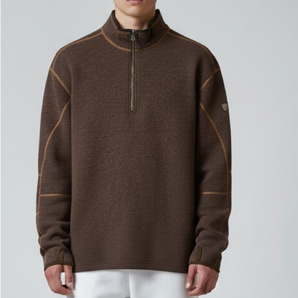 Kuhl Men's Brown Quarter Zip ThermoKore Fleece
